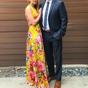 Nicole Miller silk halter maxi dress, size 4. Stunning floral. Anthropologie.